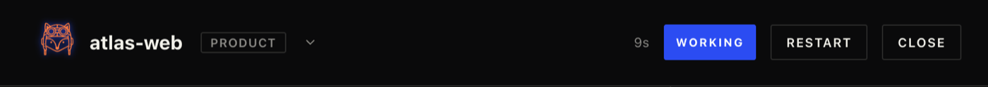 The focus-view session title bar