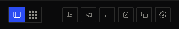 The sidebar toolbar with view toggle and action buttons